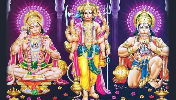 பத்து திருக்கரங்களுடன் ஆயுதம் தாங்கிய ஆஞ்சநேயர்..!