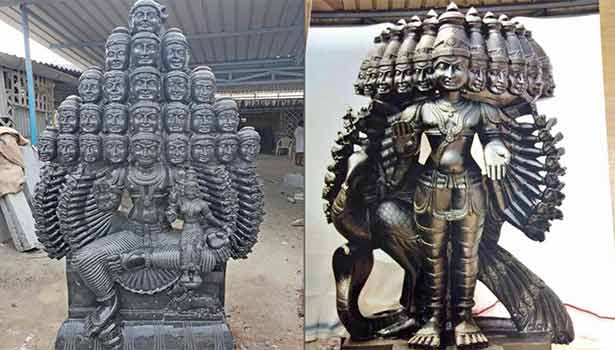 25 தலை, 50 கைகளுடன் மகா சதாசிவமூர்த்தி சிலை..!