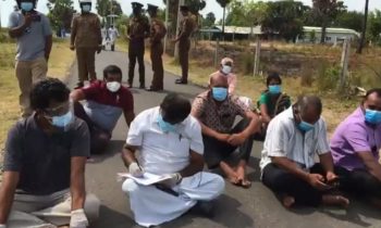 தனியார் காணி சுவீகரிப்பதற்க்கான நடவடிக்கைக்கு எதிர்ப்பு தெரிவித்து யாழில் போராட்டம்.