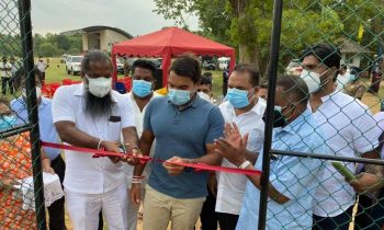 அமைச்சர் நாமலினால்  கரப்பந்தாட்ட மைதானங்கள்  திறந்து வைப்பு.