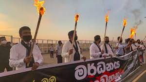 அரசுக்கு எதிராக ஐக்கிய மக்கள் சக்தி ஆதரவாளர்கள் முனெடுத்த போராட்டம்.