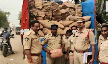 அரிசி மூடை போல் லாரியில் கஞ்சா கடத்தல்.