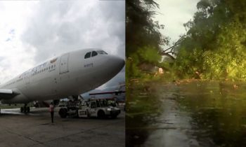 டெல்லியில் இடியுடன் கனமழை- விமான சேவை பாதிப்பு.