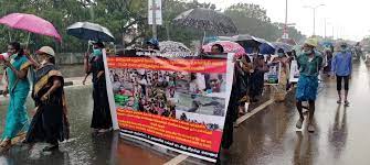 கிளிநொச்சியில் முன்னெடுக்கப்பட்ட பாரிய போராட்டம்.