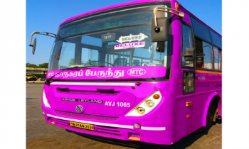 இலவச பயணம் மேற்கொள்ளும் பெண் பயணிகளுக்காக பிங்க் நிற பஸ்கள்.